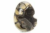 Septarian Dragon Egg Geode - Black Crystals #304615-1